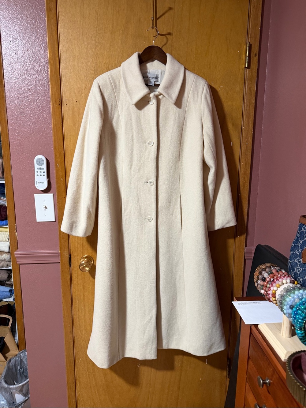 Jessica London Vintage 100% Wool Coat